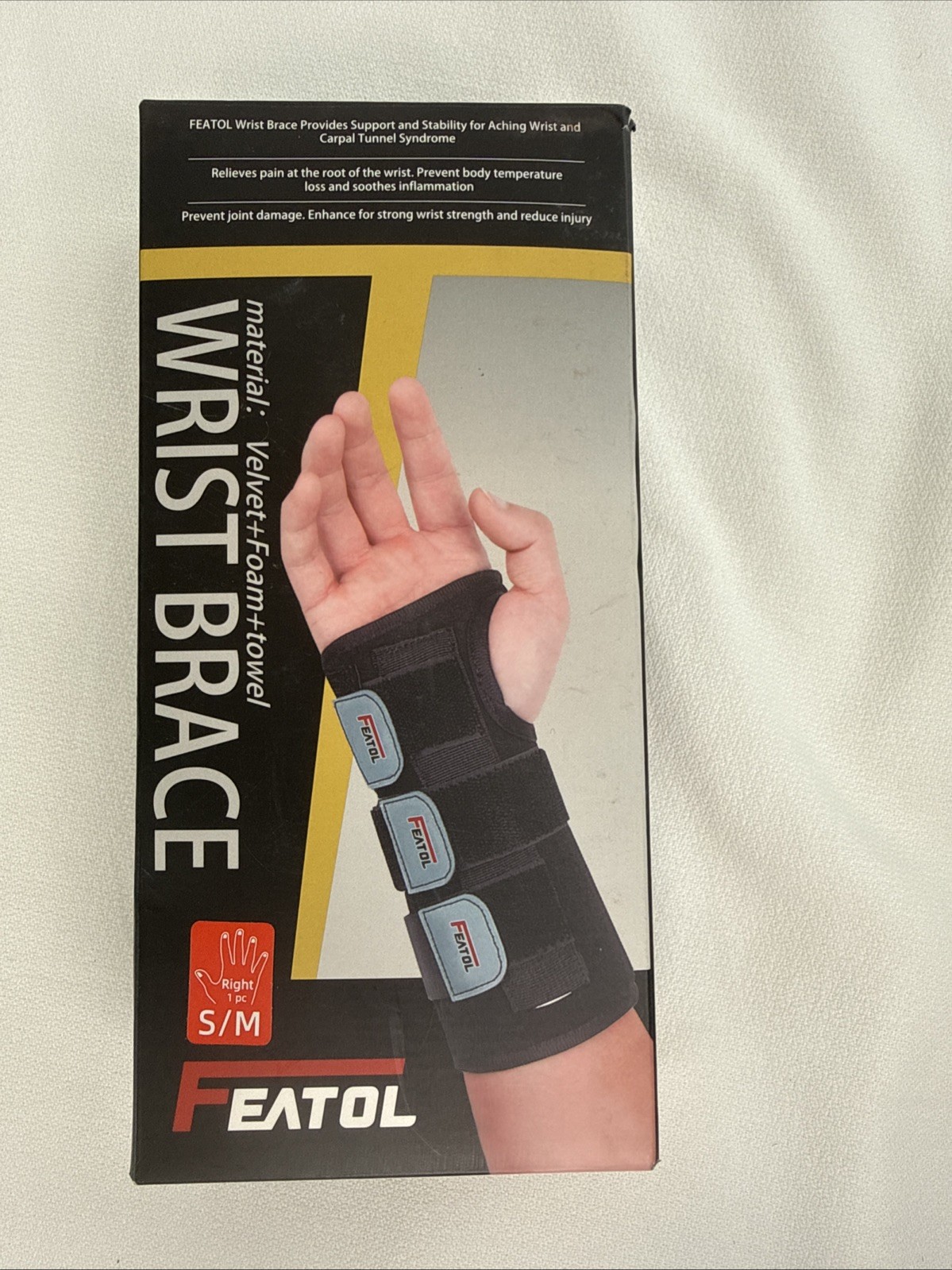 FEATOL Wrist Brace Hand Brace, Carpal Tunnel Wrist Splint Night Support