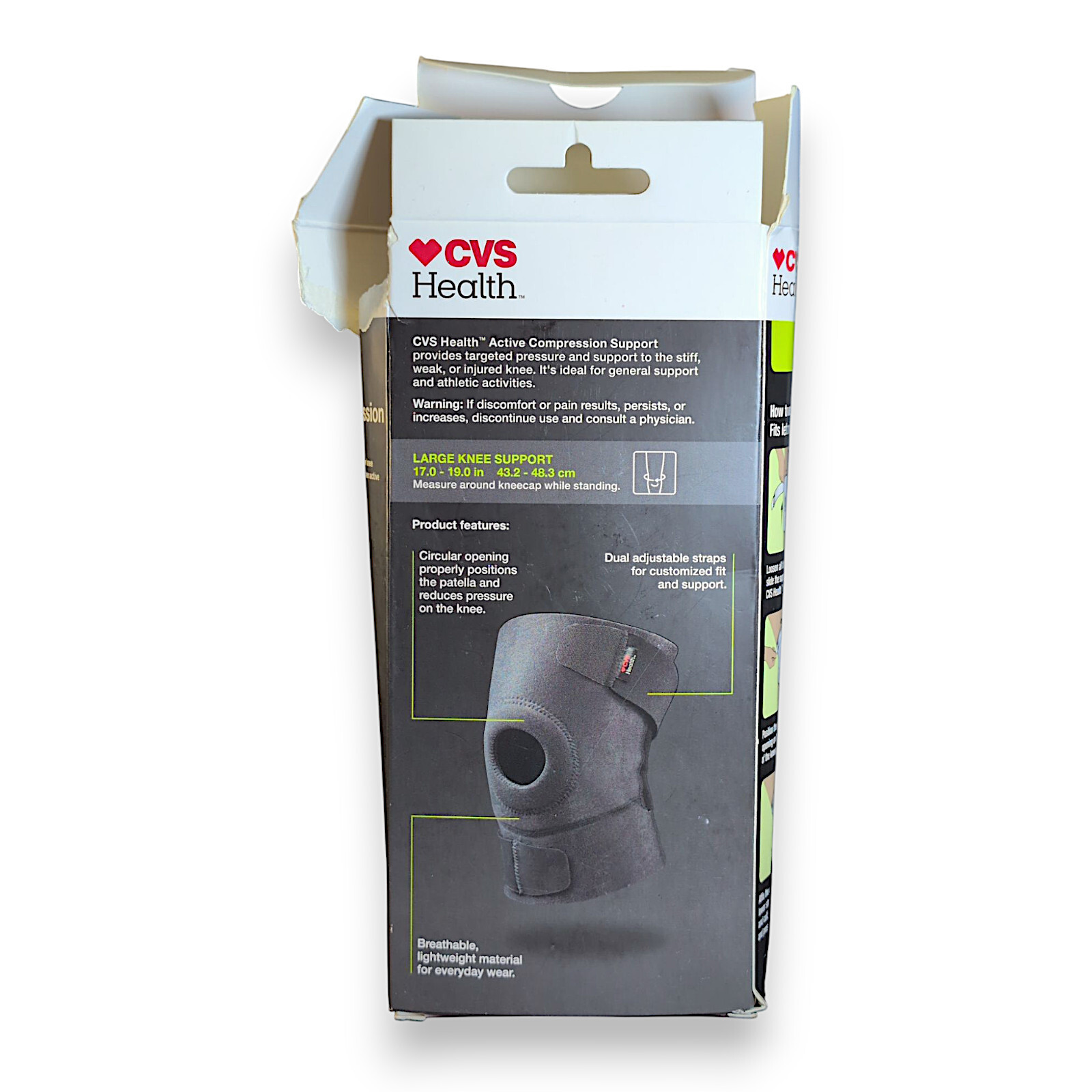 CVS Health LARGE Moderate Knee Support Active Compression Support