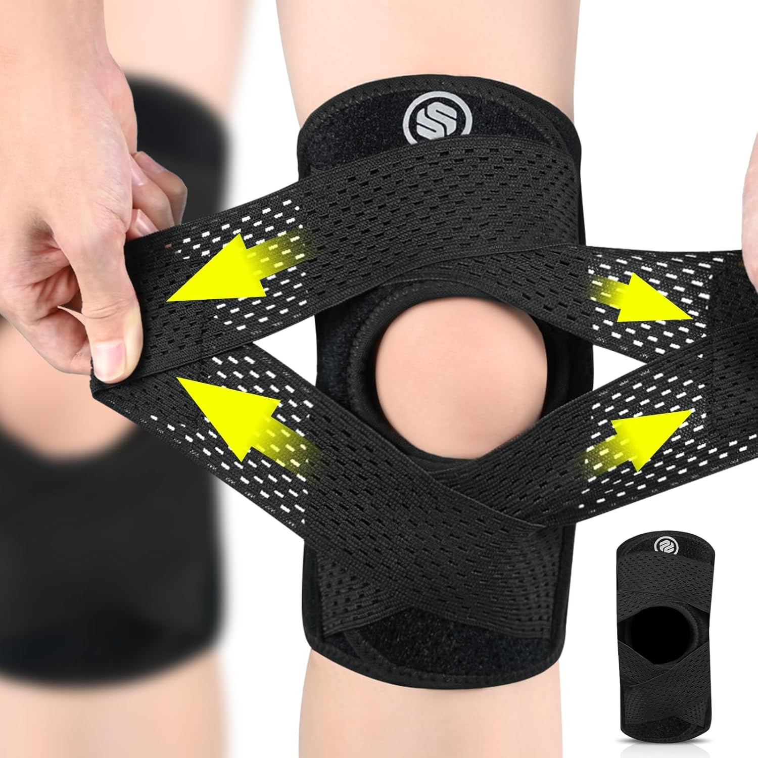 Knee Brace for Women & Men Breathable Compression Knee Support with Side Stab