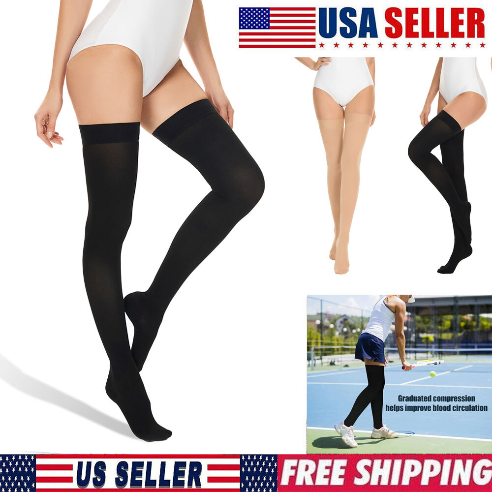Long Socks 20-30 mmHG Over Knee Thigh High Stockings Hosiery Tights Pantyhose US