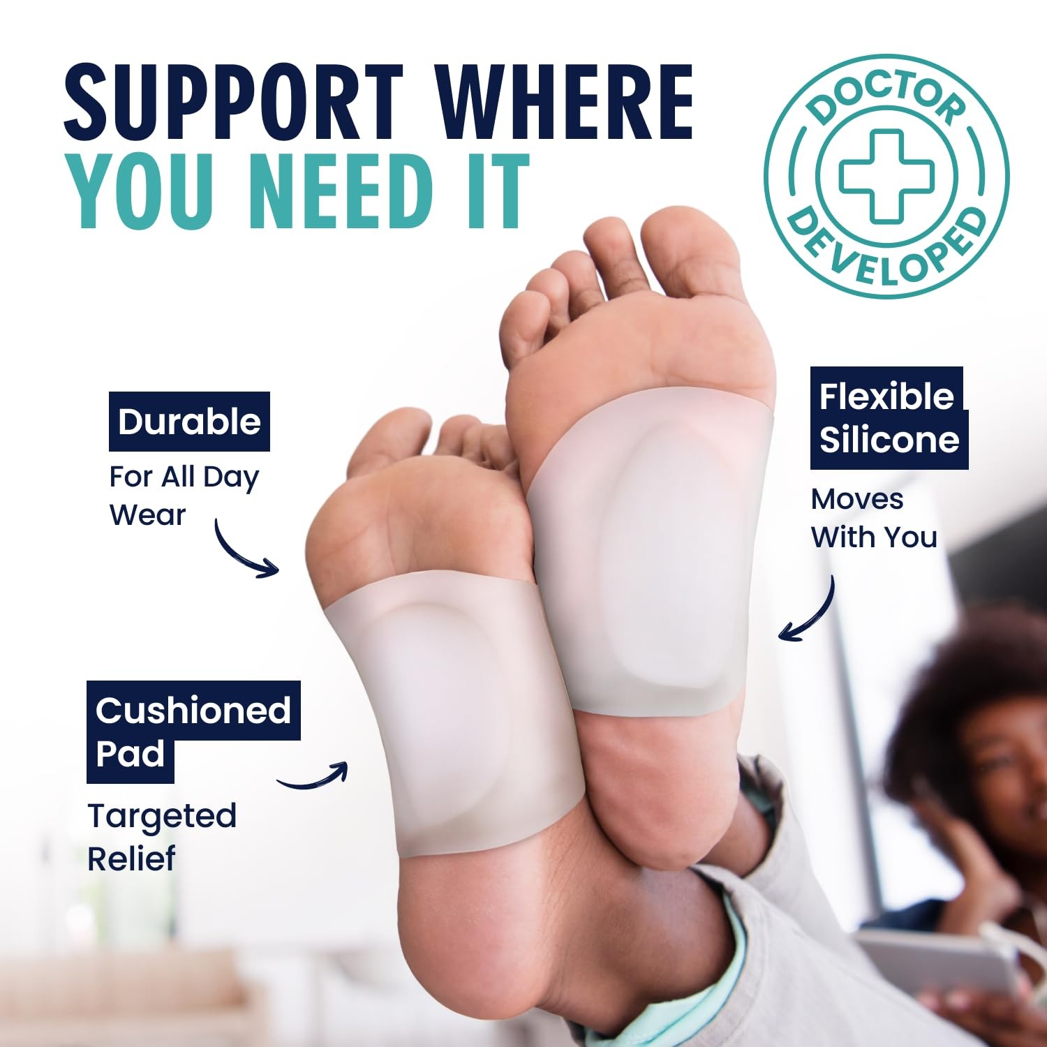 Dr. Frederick’s Original Arch Support Sleeves Large/X-Large (Pack of 2), Nude
