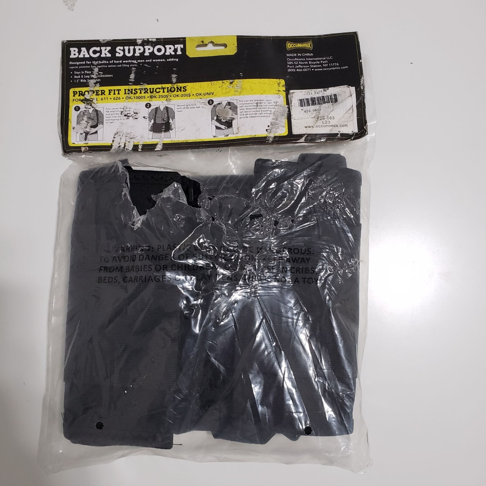 OCCUNOMIX Back Support WITH SUSPENDERS – 626 – Black – Size Medium