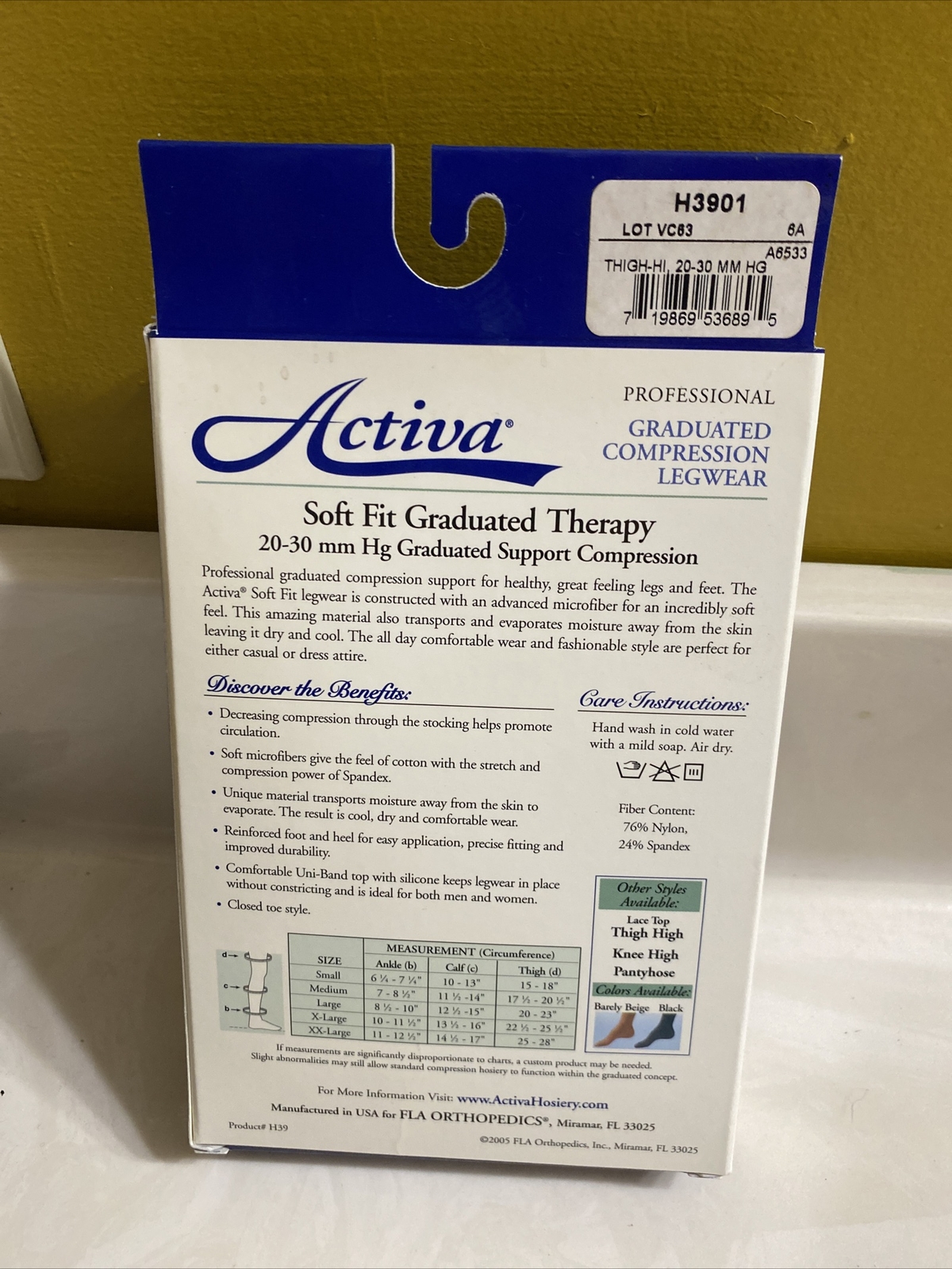 Activa H3901 Soft Fit 20-30 Thigh High 20-30 mmHg Closed Toe, Beige, Small