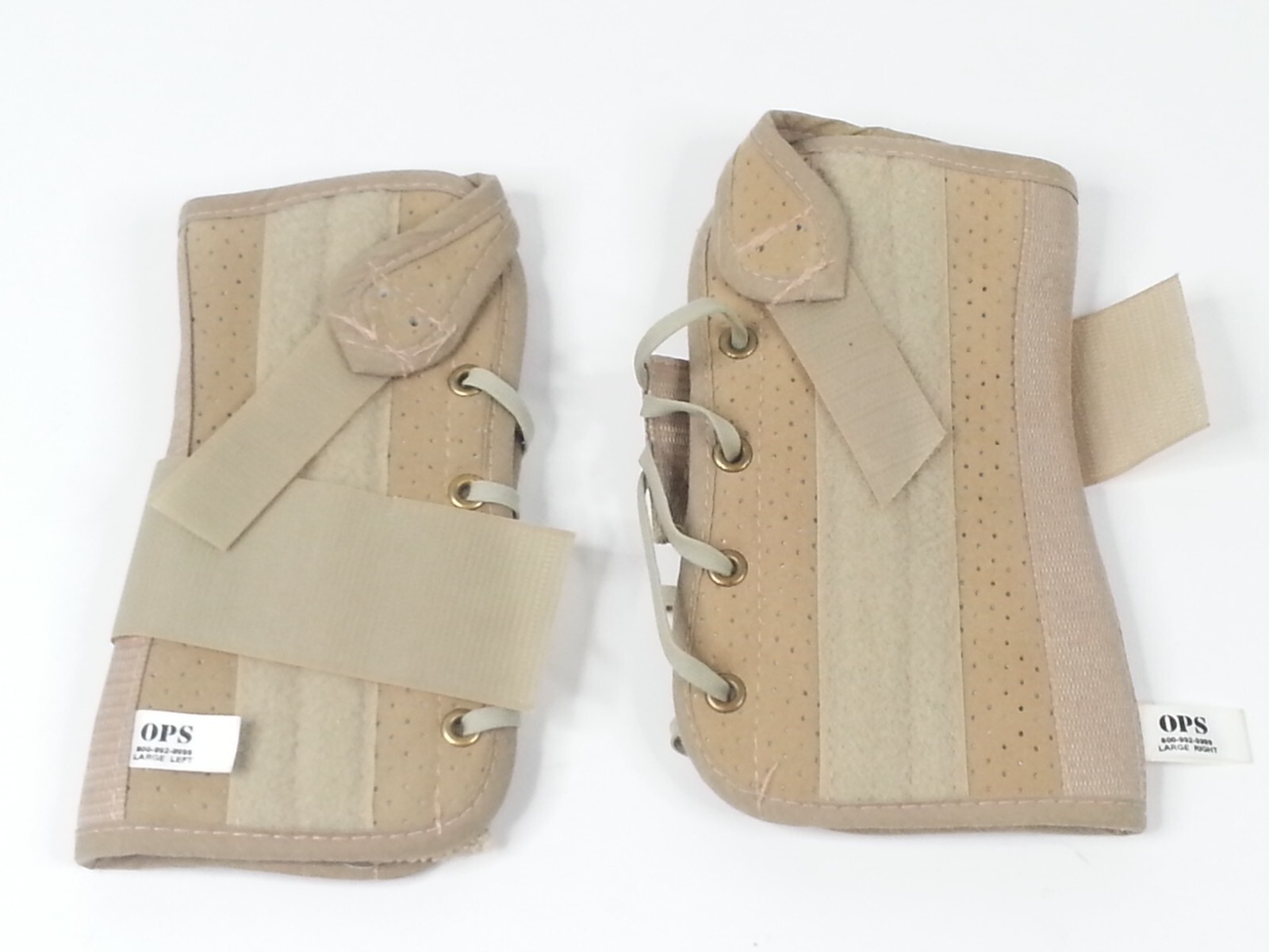 2 OPS Ankle Support Brace Right And Left Size Large Metal Support On Side
