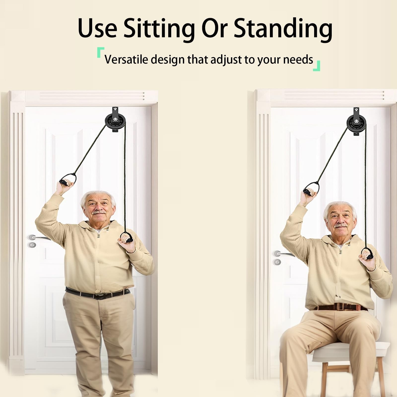 Adjustable Shoulder Pulley for Physical Therapy – Over Door Exercise Tool, Silen