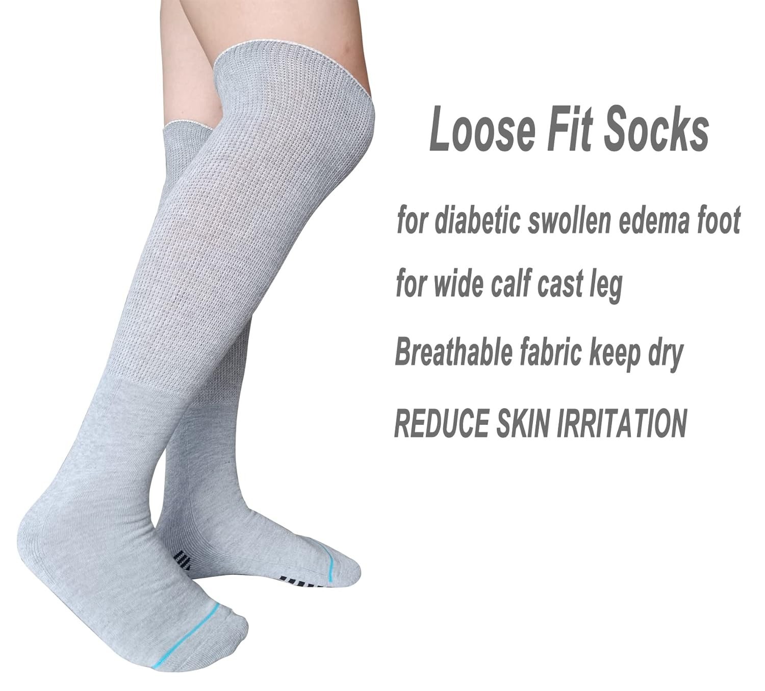 2 Pairs Walking Boot Socks for Orthopedic Walker Brace, Replacement Sock Line…