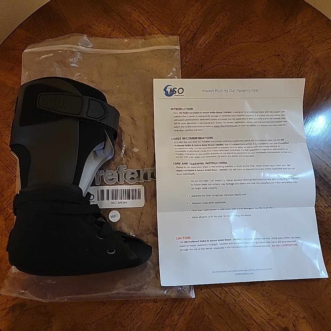ISO Preferred ISO-AN344 Stable and Secure Ankle Brace I, M/RT NEW