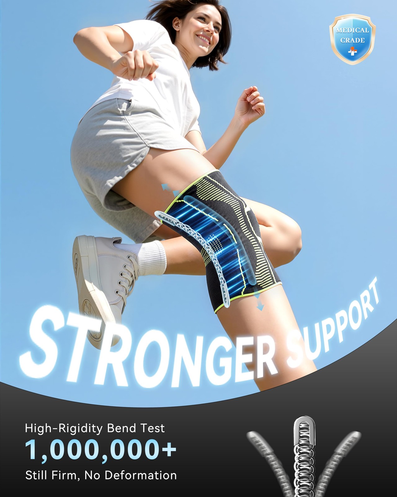 Knee Brace for Men ＆ Women [Upgraded Side Stabilizers Support] Compression Kn…