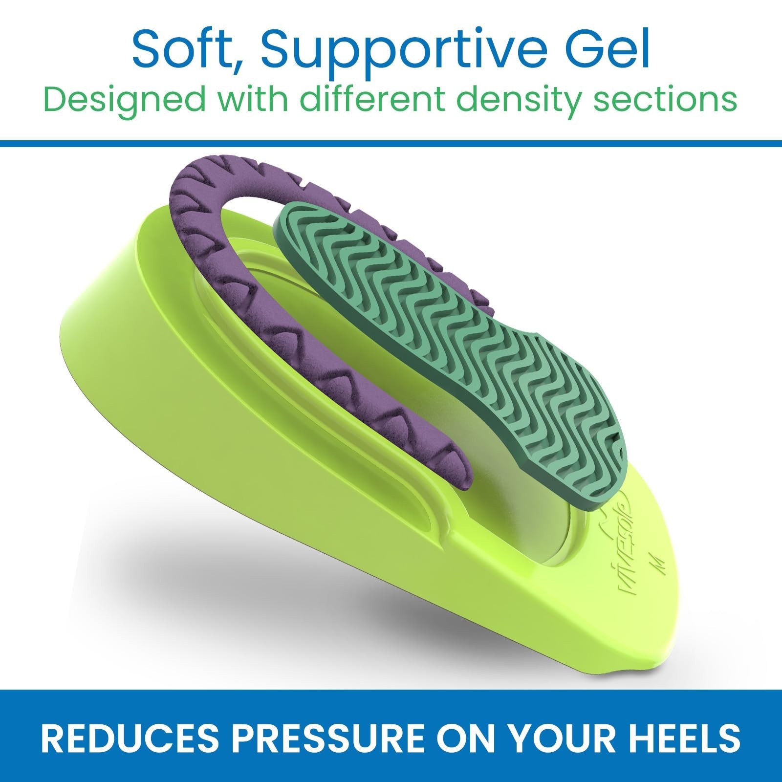 Vive Gel Heel Cups Pair Cushion Inserts Shock Absorbing Pain Relief Men 11-16