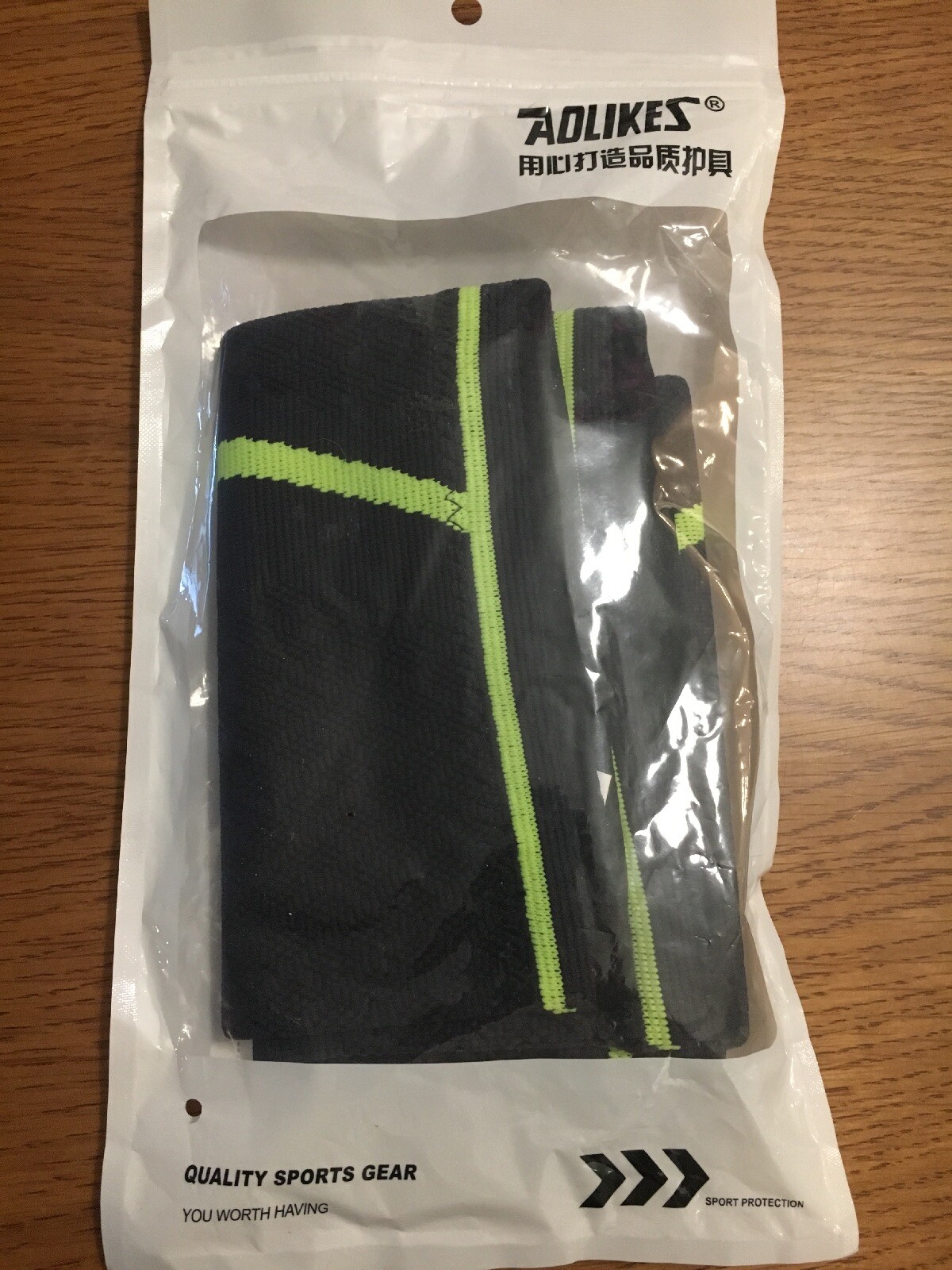 AOLIKES Black Elastic Knee Support Brace Compression Sleeve Joint Relief 1Pair