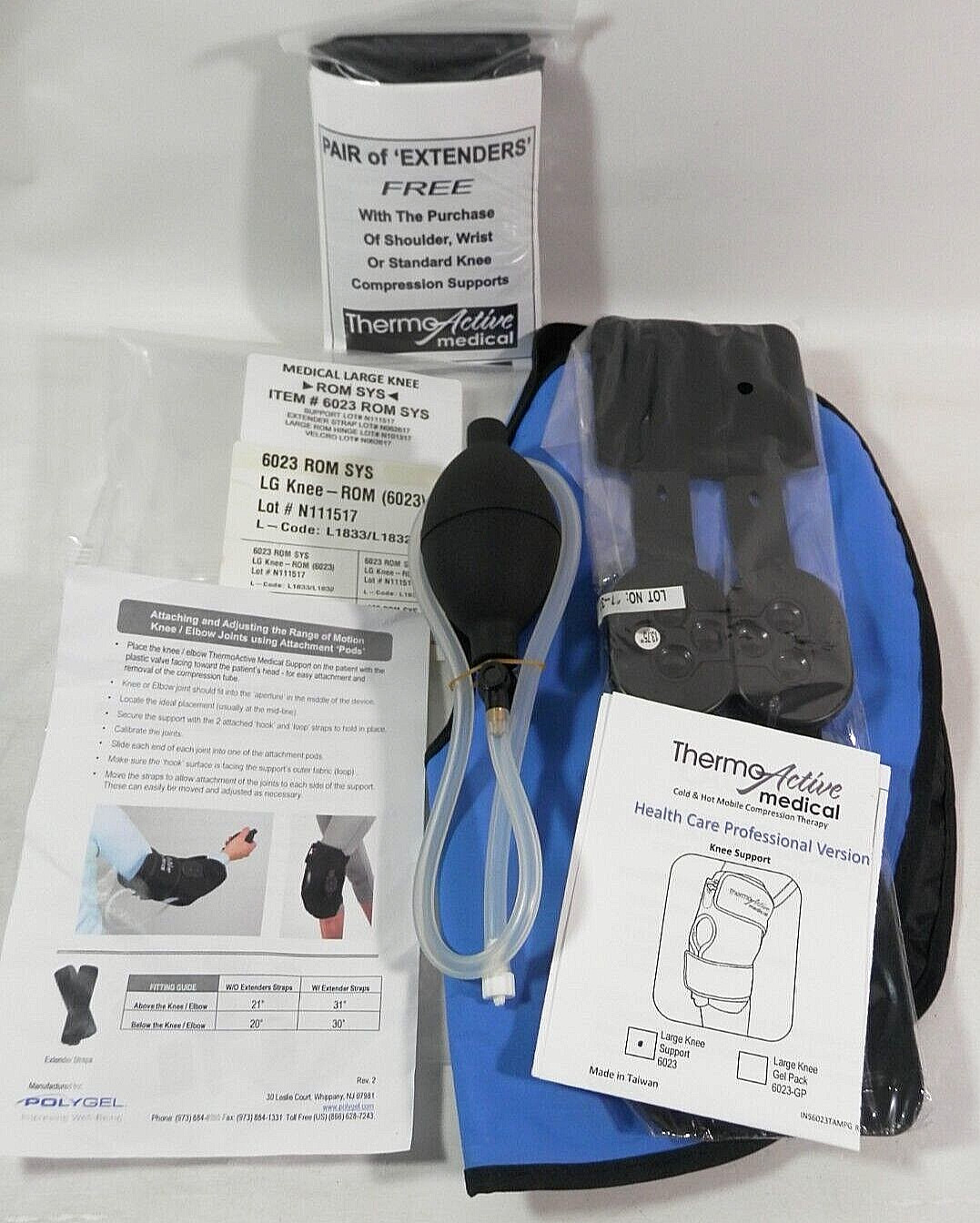 Thermo Active 6023 Hot Cold Compression Knee Brace New