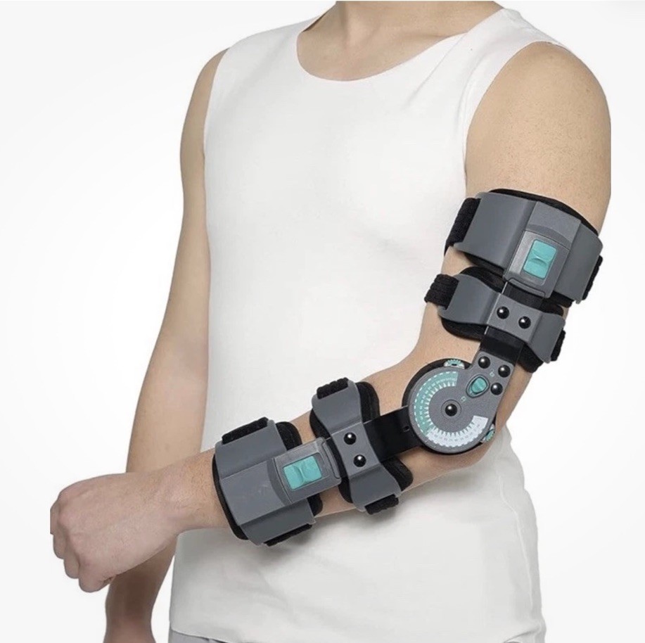 Hinged ROM Elbow Brace, Adjustable Post-Op Splint Stabilizer Left 2974N