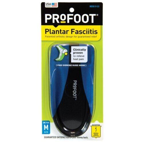 PROFOOT MEN’S PLANTAR FASCIITIS INSOLES – 1 PAIR – SIZE 8-13