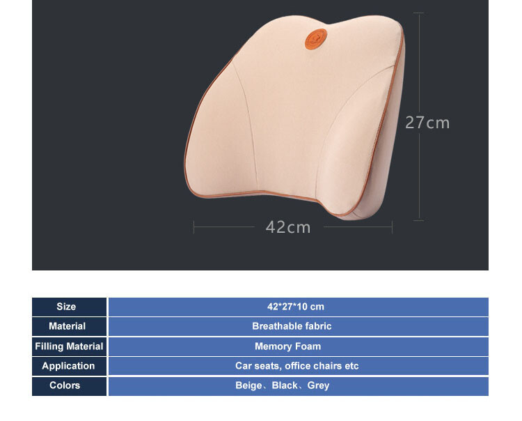 Car Lumbar Support Pillow Memory Foam Neck Support Back Cushion Lumbar Office