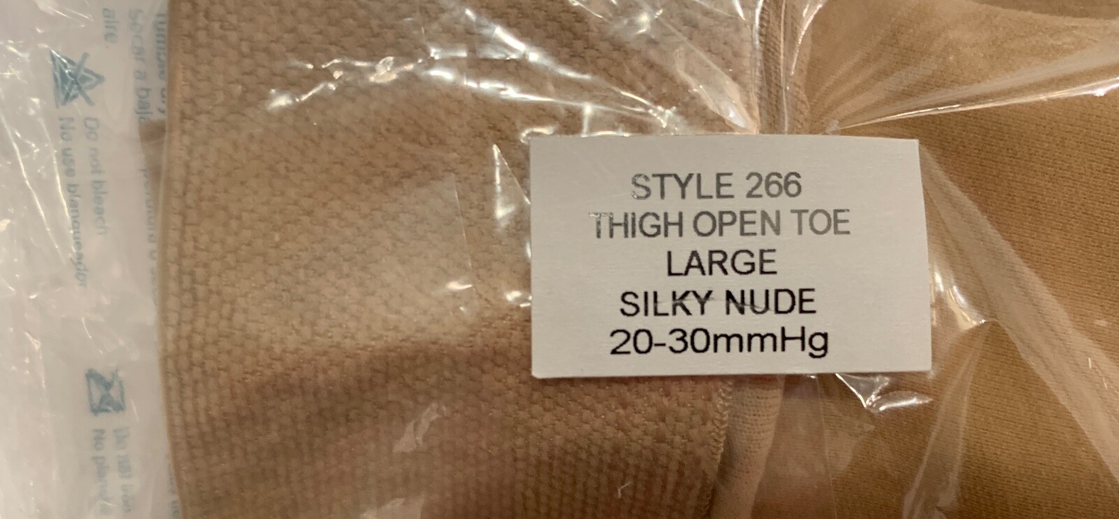 AMES WALKER Style 266 SIGNATURE SHEER THIGH HIGH OPEN TOEw/BAND 20-30 NUDE LARGE