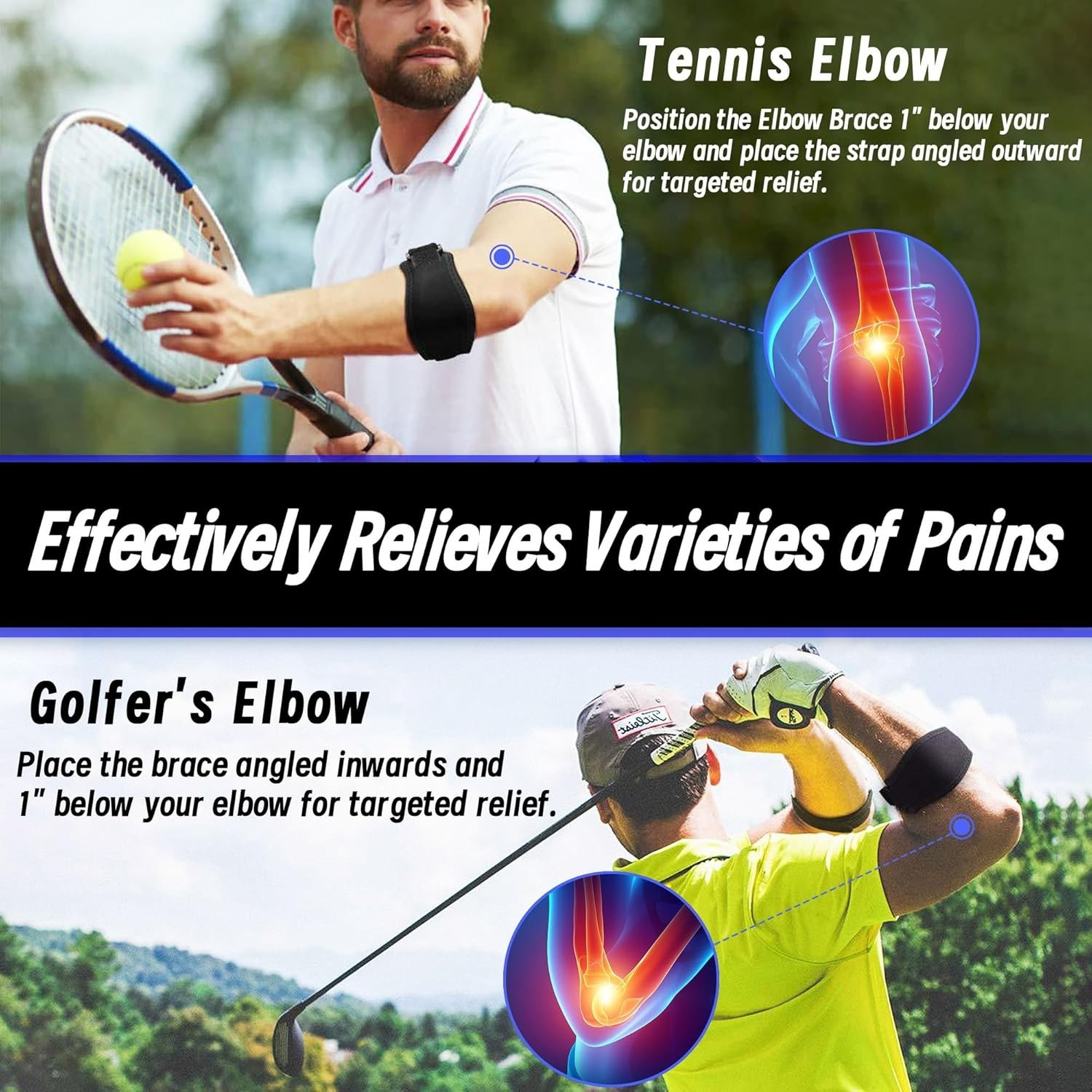 Tennis Elbow Brace (2 Pack) for Tendonitis, Forearm Brace Support BandView Sold