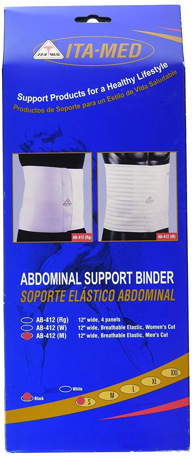 12″ Abdominal Binder for Men, Adjustable & Breathable Post Surgery Compressio…