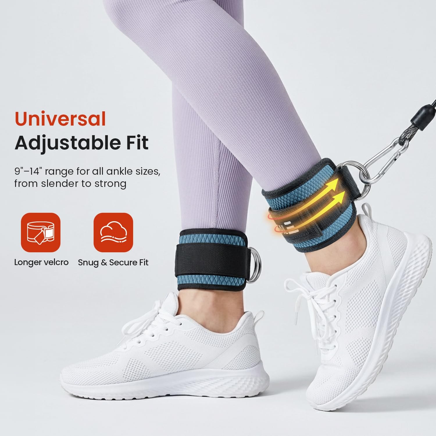 BAGAIL Ankle Straps for Cable Machines (2 Pack), Double D-Ring Ankle Cuffs wi…