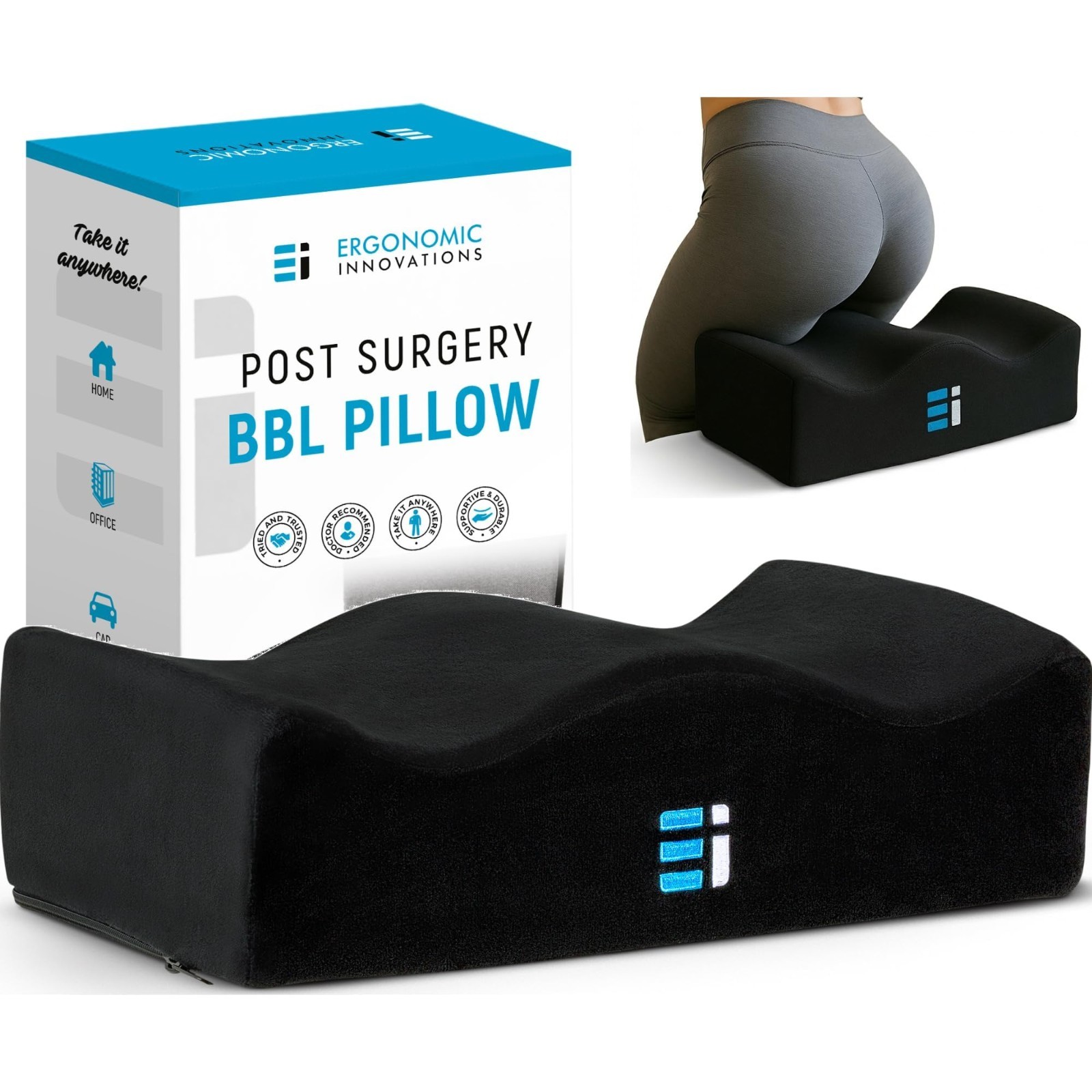 BBL Surgery Pillow for Post-Op Recovery – Ergonomic Butt Cushion for Pain Relief