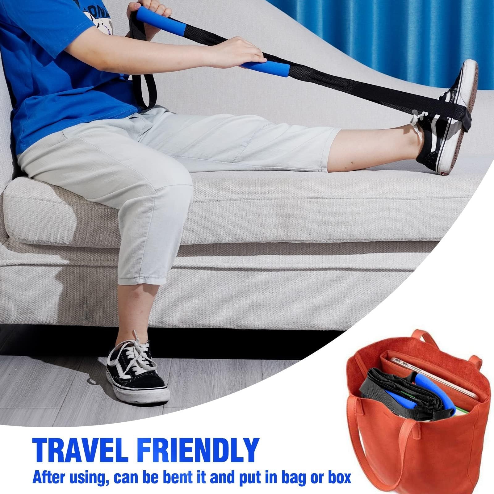 42″ Leg Lifter Strap for Hip & Knee Replacement, Mobility Aid for Seniors & Disa
