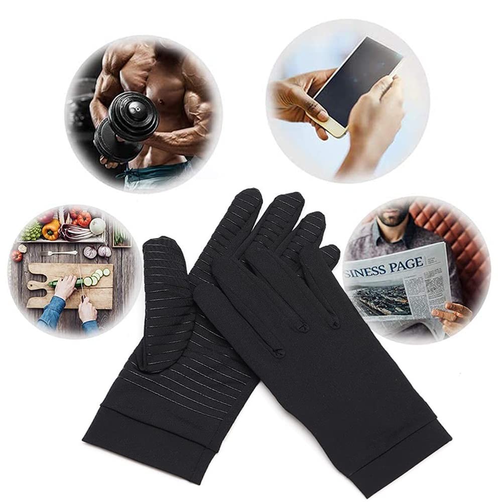 Copper Compression Gloves Full Finger Moisture Wicking Arthritis Gloves