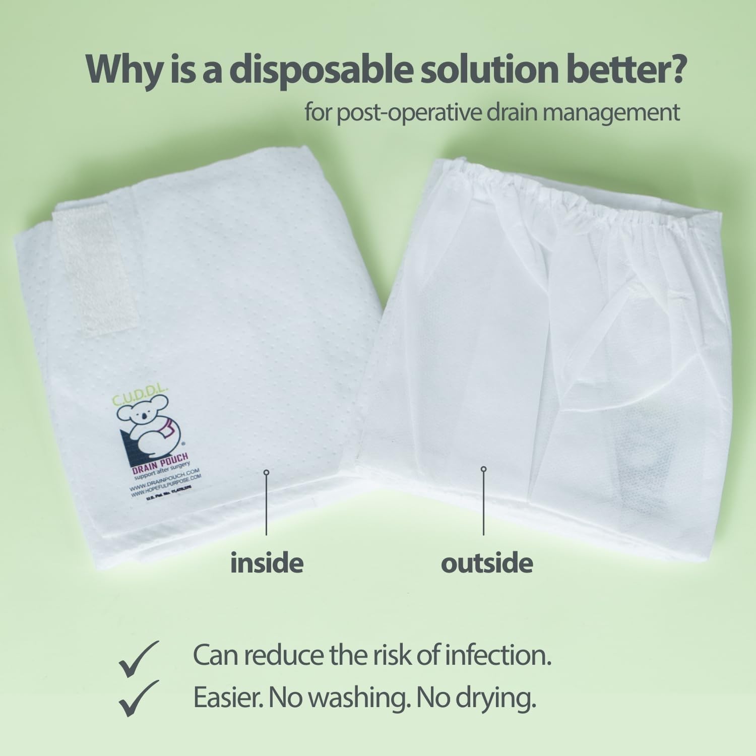 Mastectomy Drain Holder Belt 2-Pack Holds Up to 8 JP Drains Post Breast Surgery
