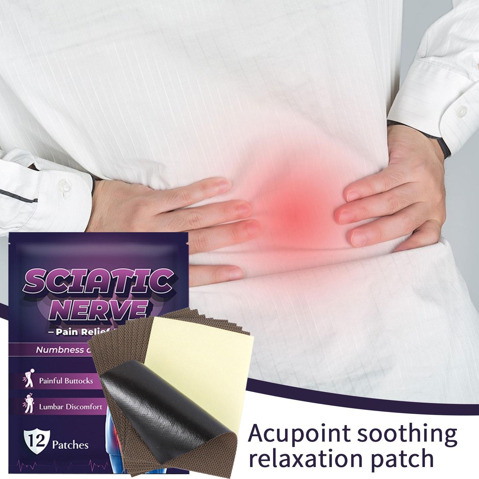 12Pcs Sciatica Pain Relief Patches Hip Bone Nerve Ache Muscle Joint