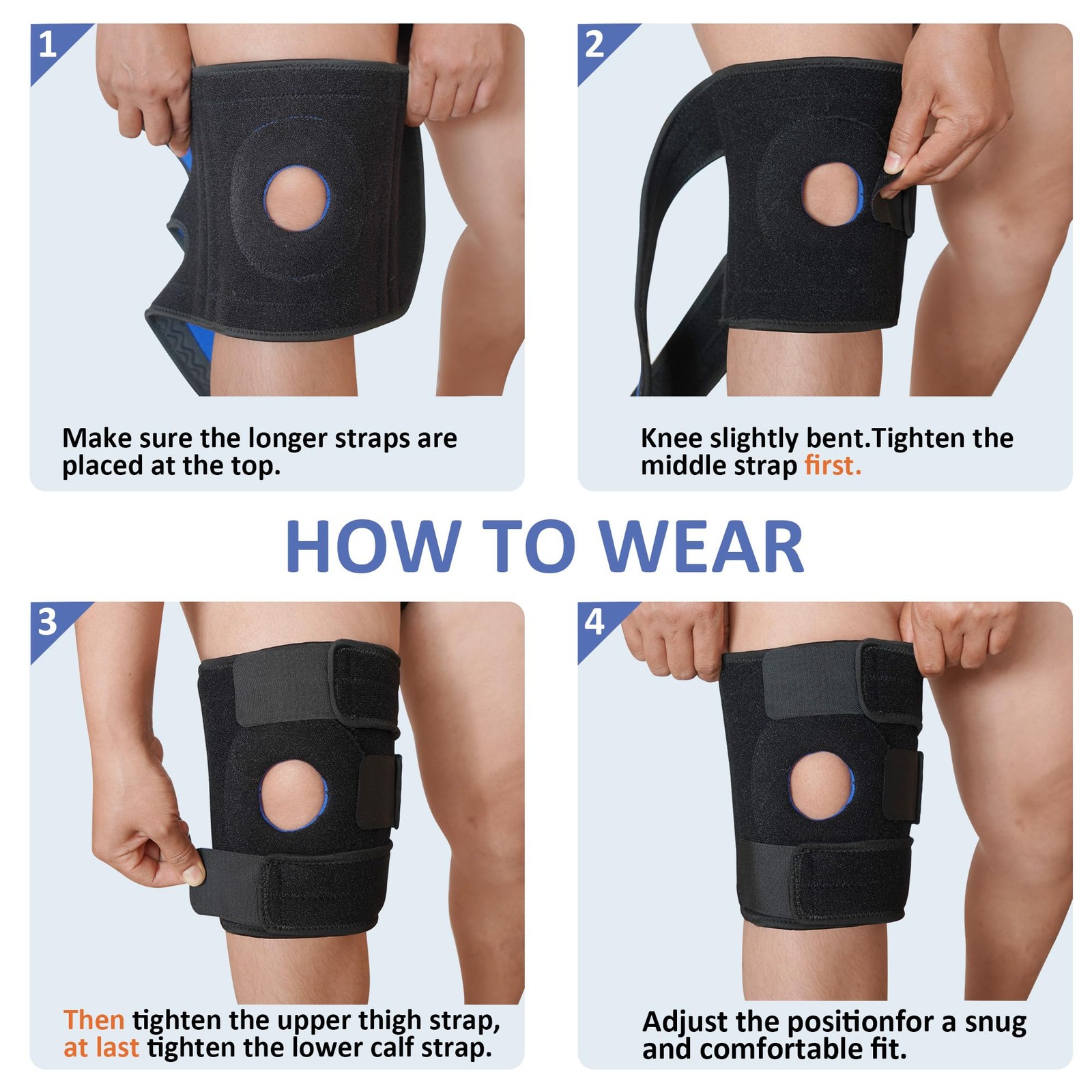 GenetGo Plus Size Knee Brace for Obese Women & Men – 4XL/5XL/6XL, Black
