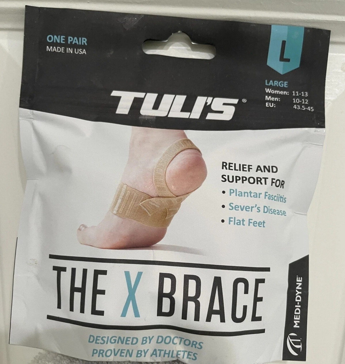 Tuli’s The X Brace LARGE Plantar Fasciitis & Sever’s Disease Support Brand New