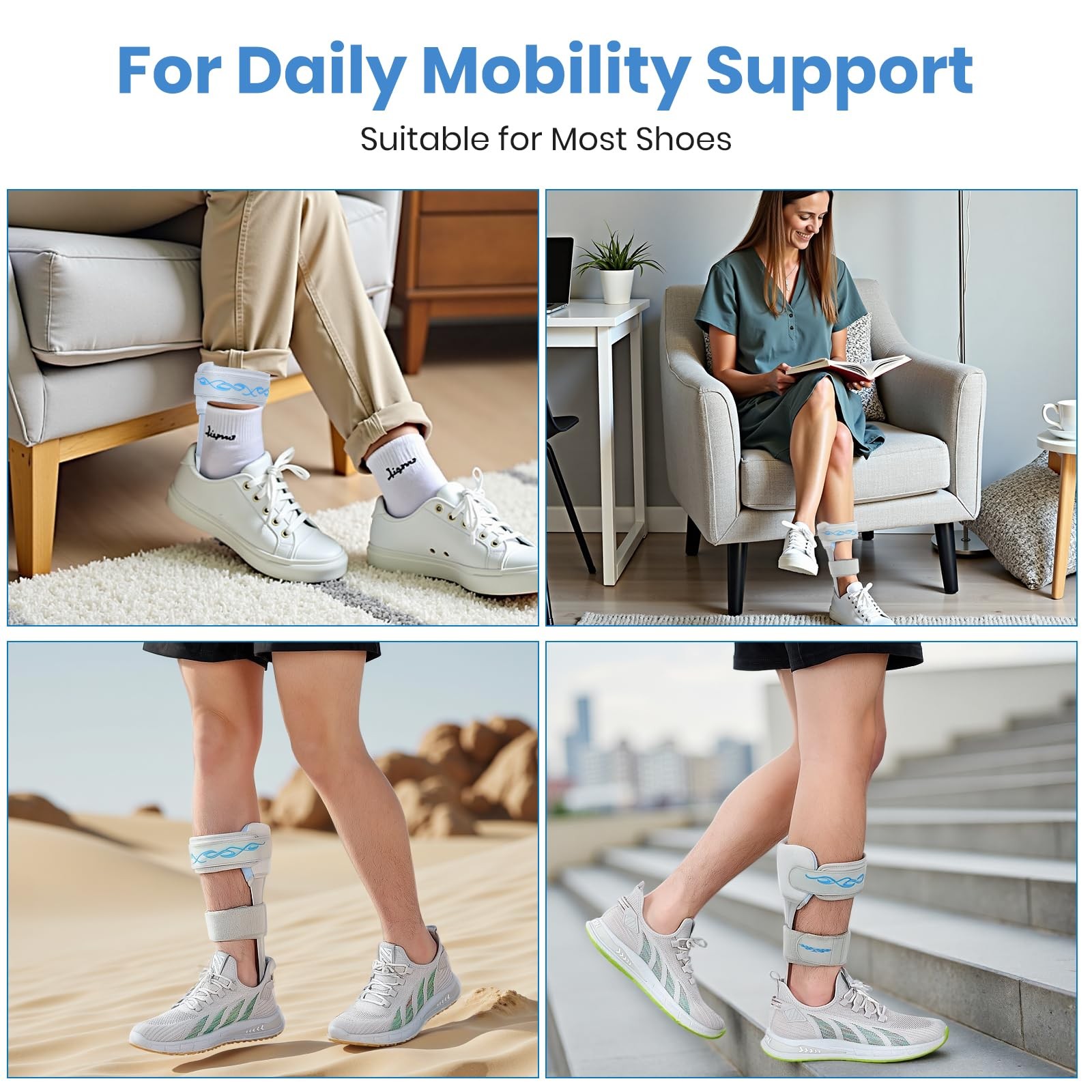 AFO Drop Foot Stabilizer Brace Ankle Orthosis Assist Walking Large Right