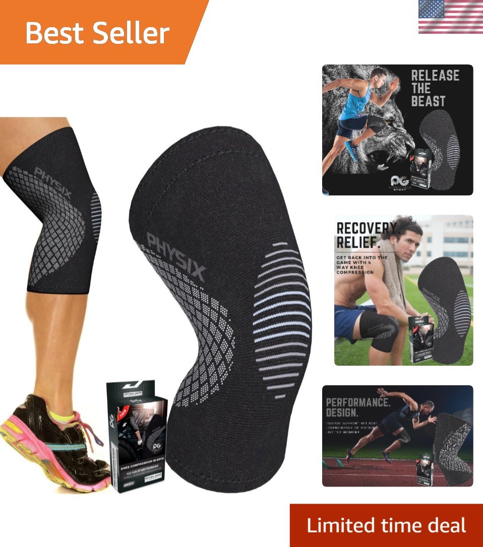 Physix Gear Knee Compression Sleeve for Men & Women – Best Compression Knee B…