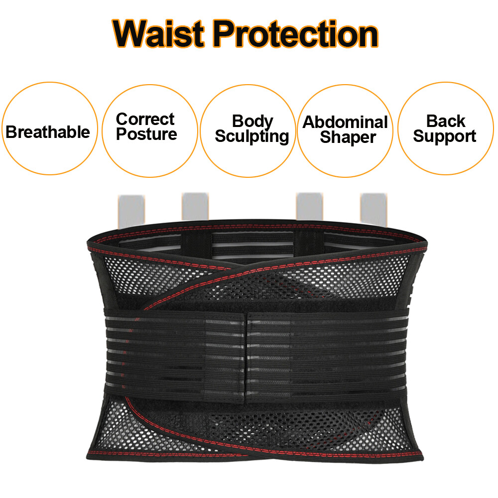 Adjustable Waist Trainer Belt Lower Back Brace Spine Support Waist Lumbar Belt
