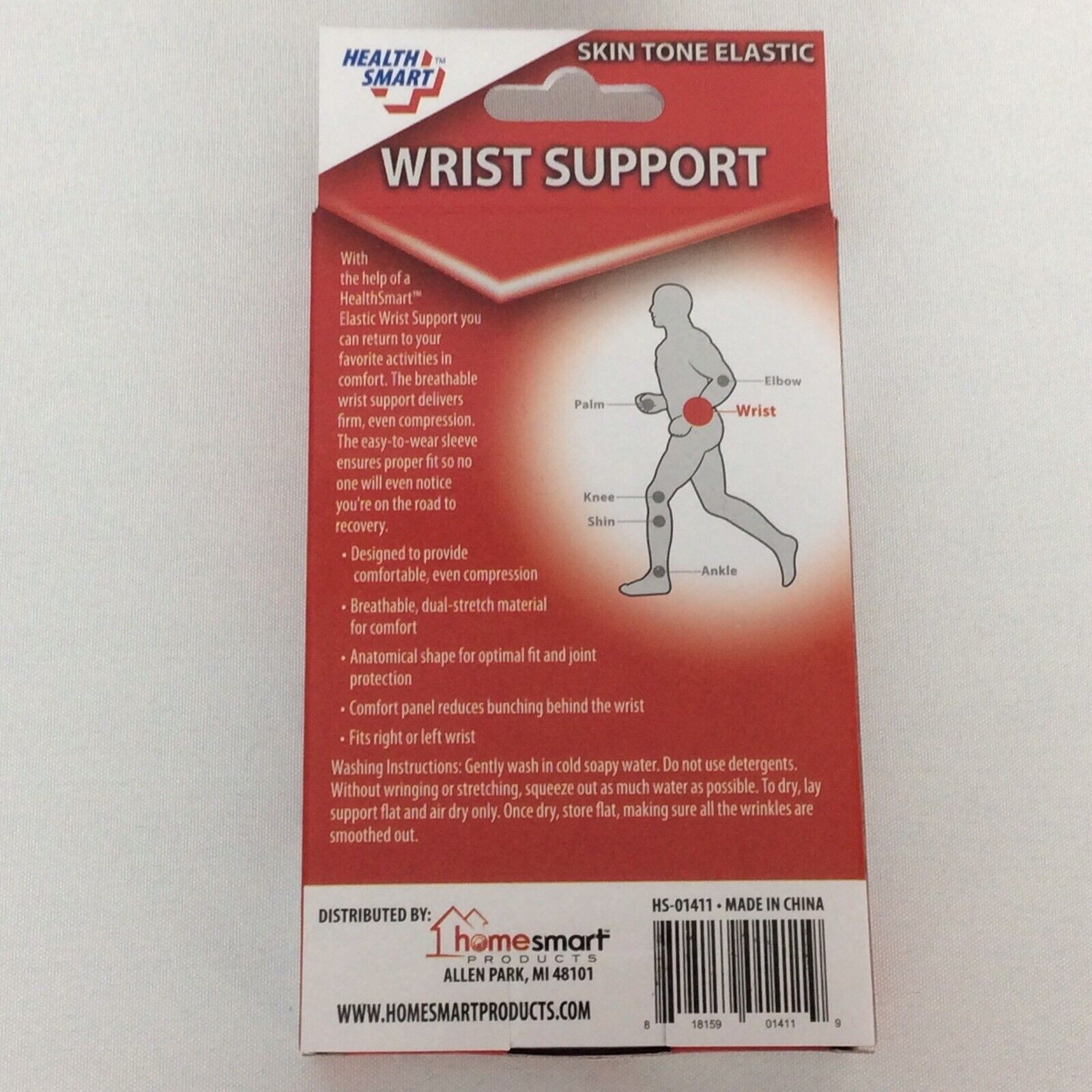 Health Smart Wrist Support Size Large Set Of 2 Skin Tone Elastic Reversible NIP
