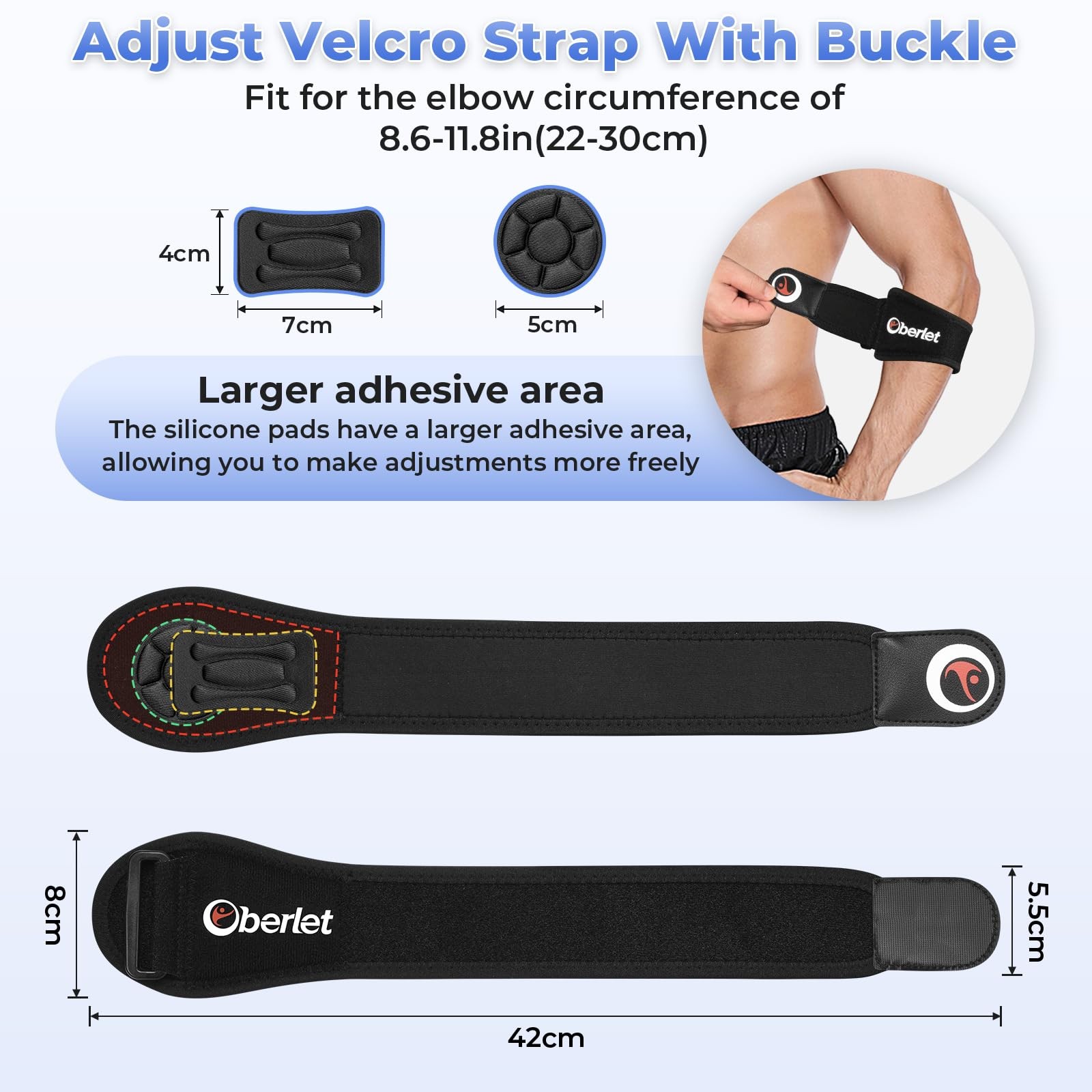 Oberlet Elbow Brace Strap Orange 1 Pack