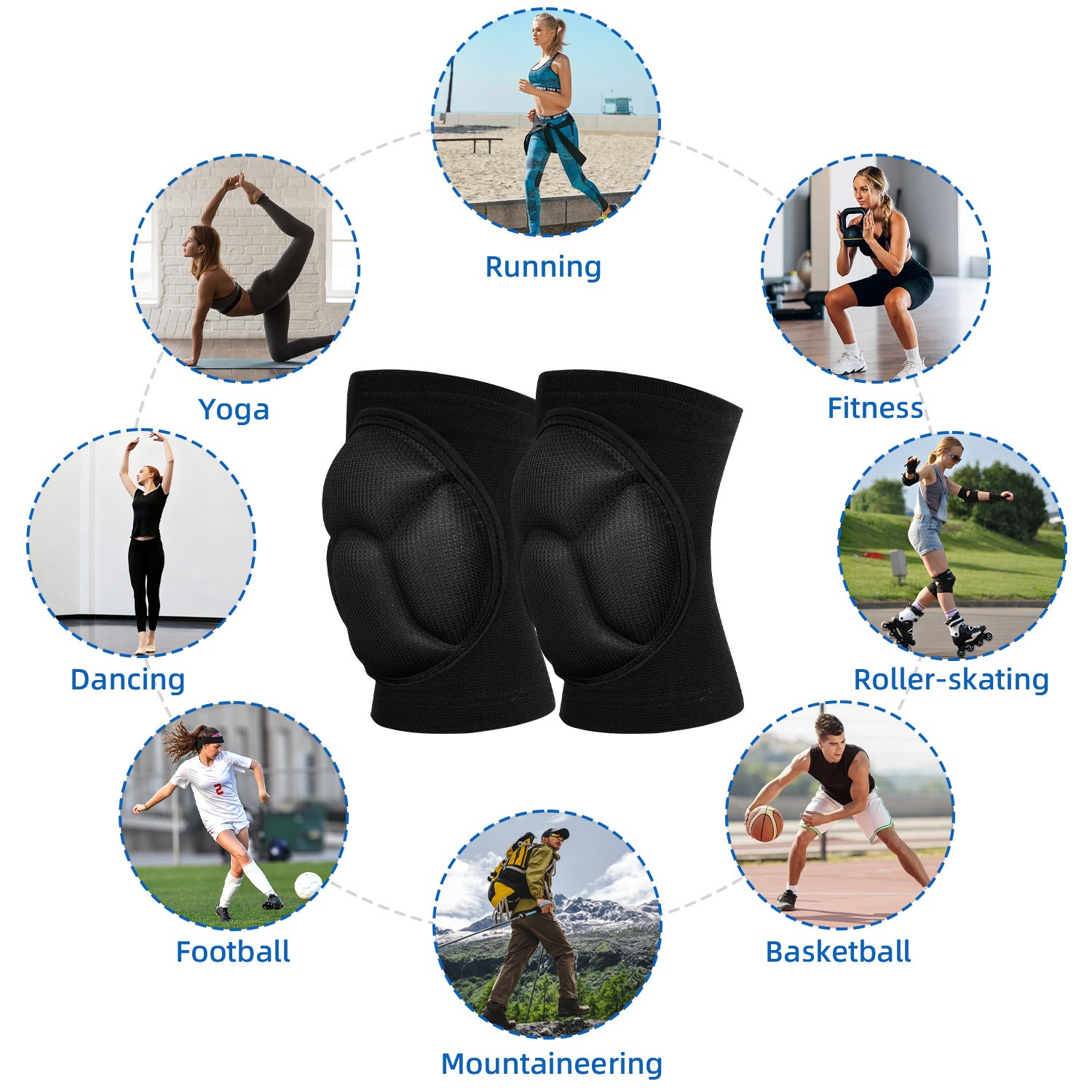 Durable Knee Pads 1Pair – Leg Protector for Sports Construction & Flooring | USA