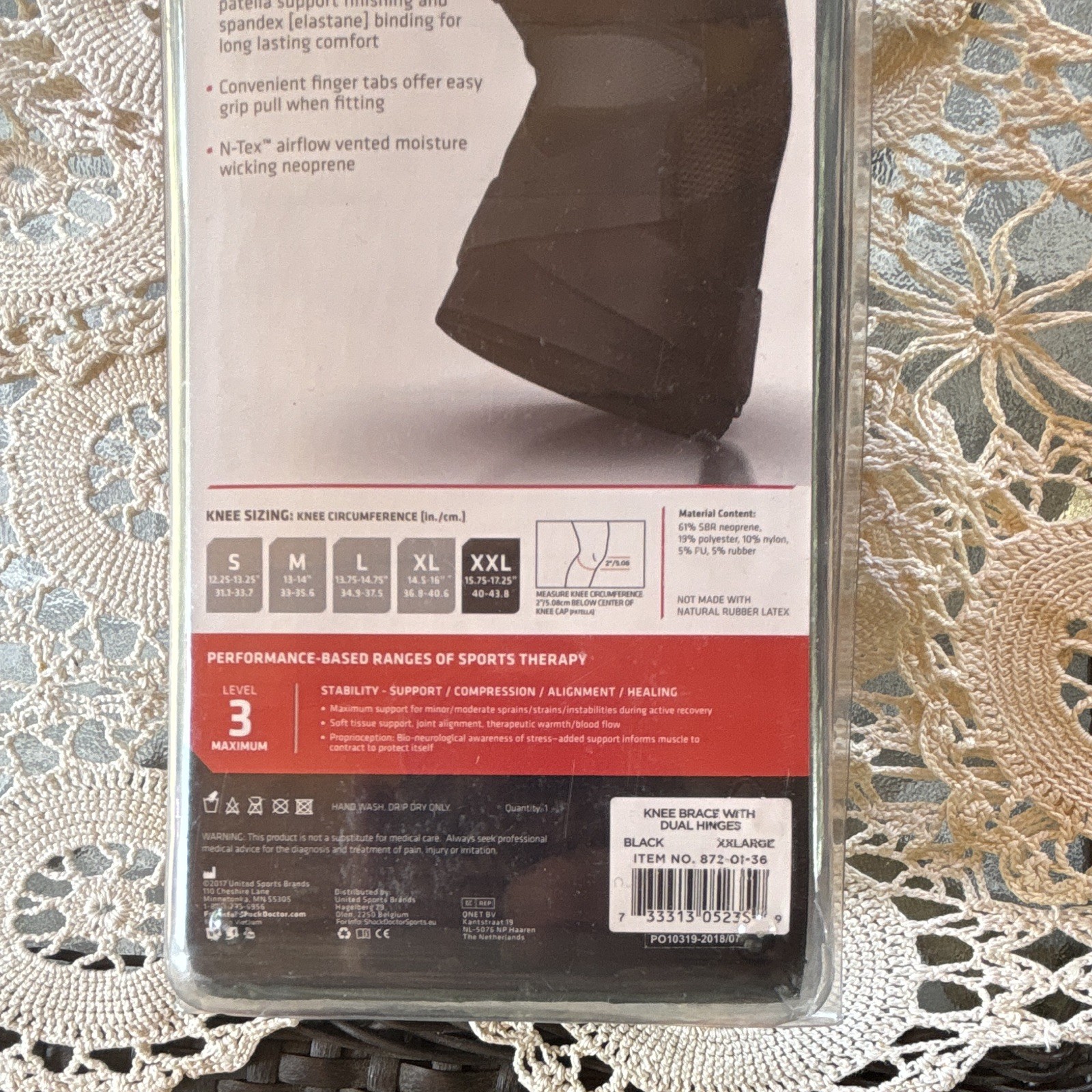 Shock Doctor Knee Brace Level 3 XXL Black Dual Hinges New Sealed In Box