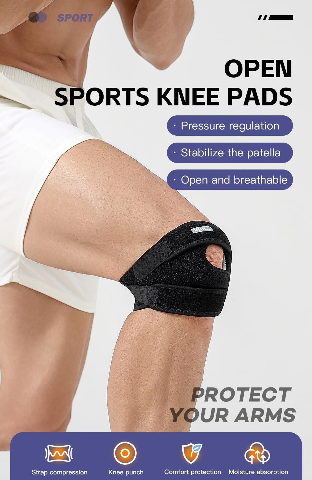 SUJAYU Knee Brace for Women Men Patellar Tendon Support Strap, One Size, Pink