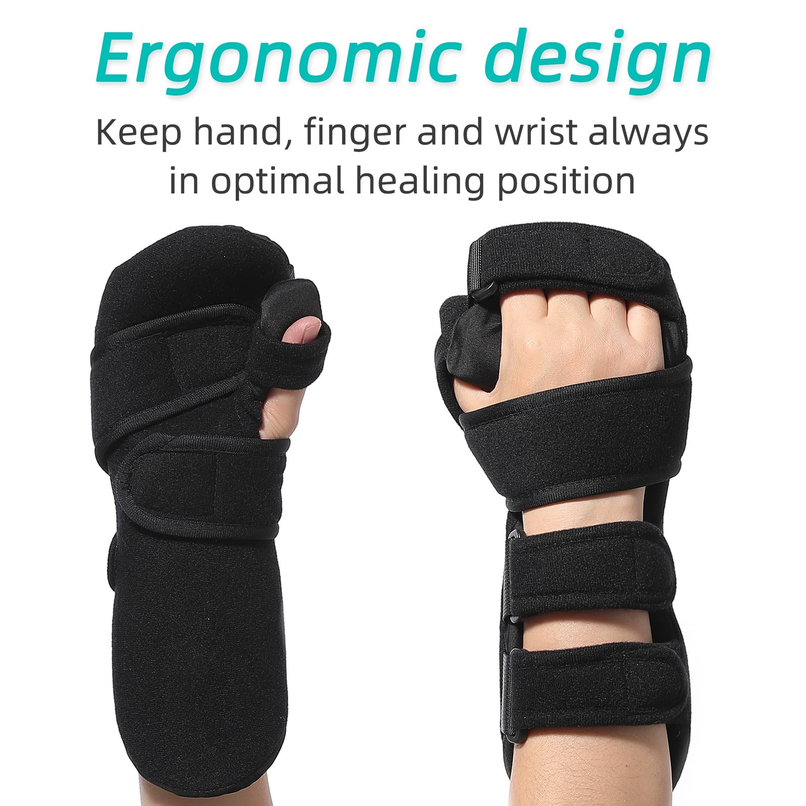 Stroke Resting Hand Splint – Night Immobilizer Wrist Finger Brace for Flexion…