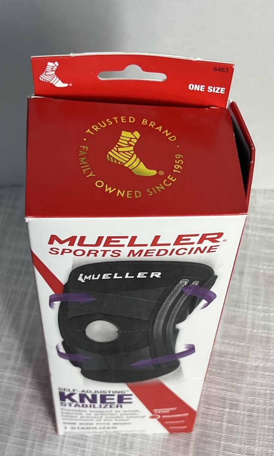 Mueller Adjustable Knee Brace Support, Black, One Size Fits Most
