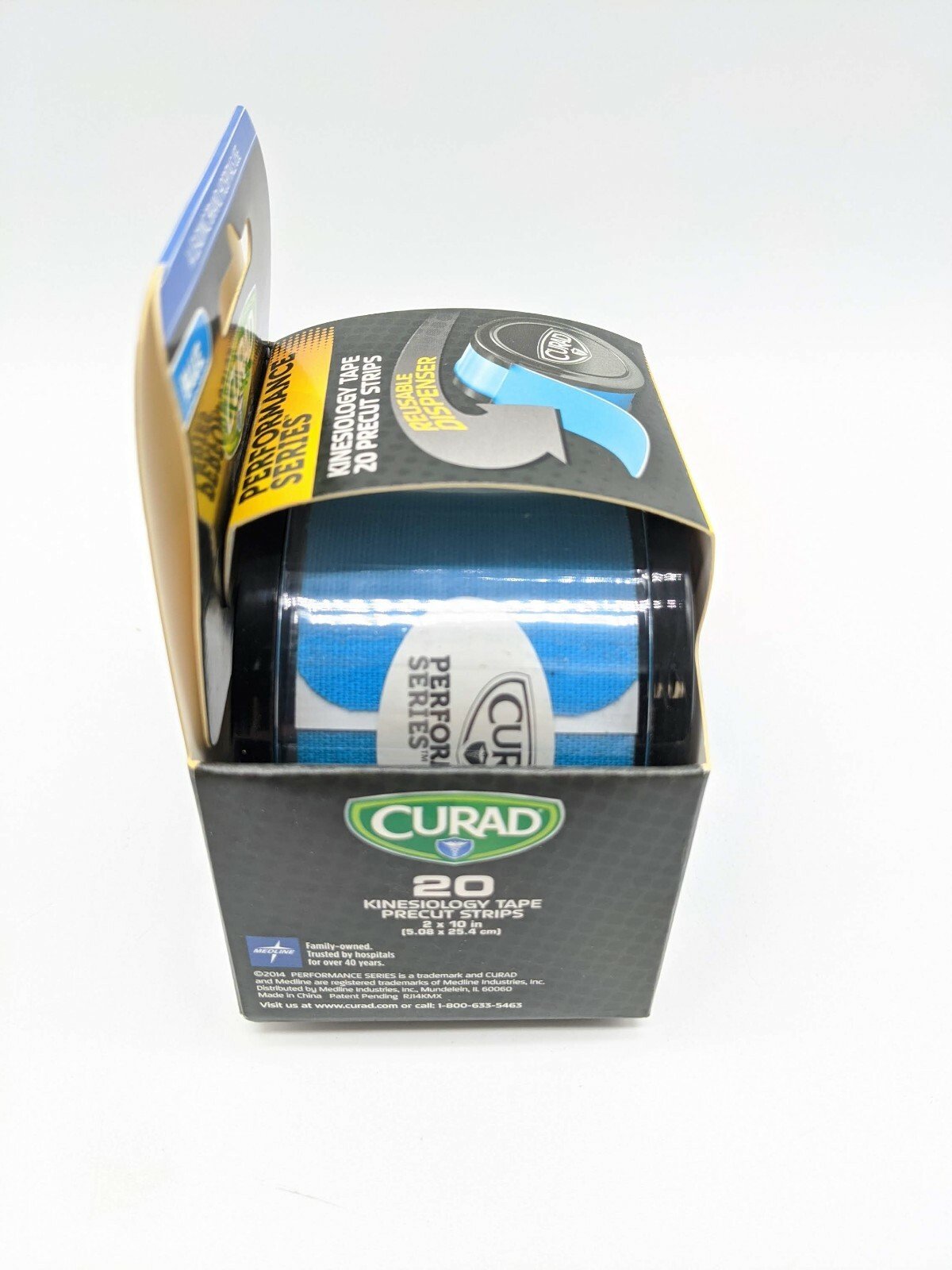 CURAD Kinesiology Tape – Pain Management and Support – Precut Strips 2″X10″ Blue