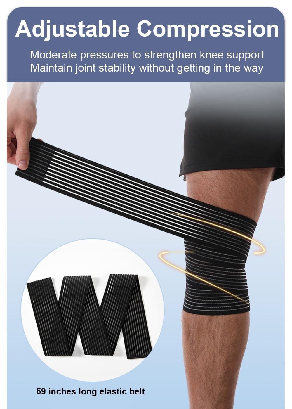 SUJAYU 2 Pack Knee Wraps for Pain Relief, Elastic Wrap Black
