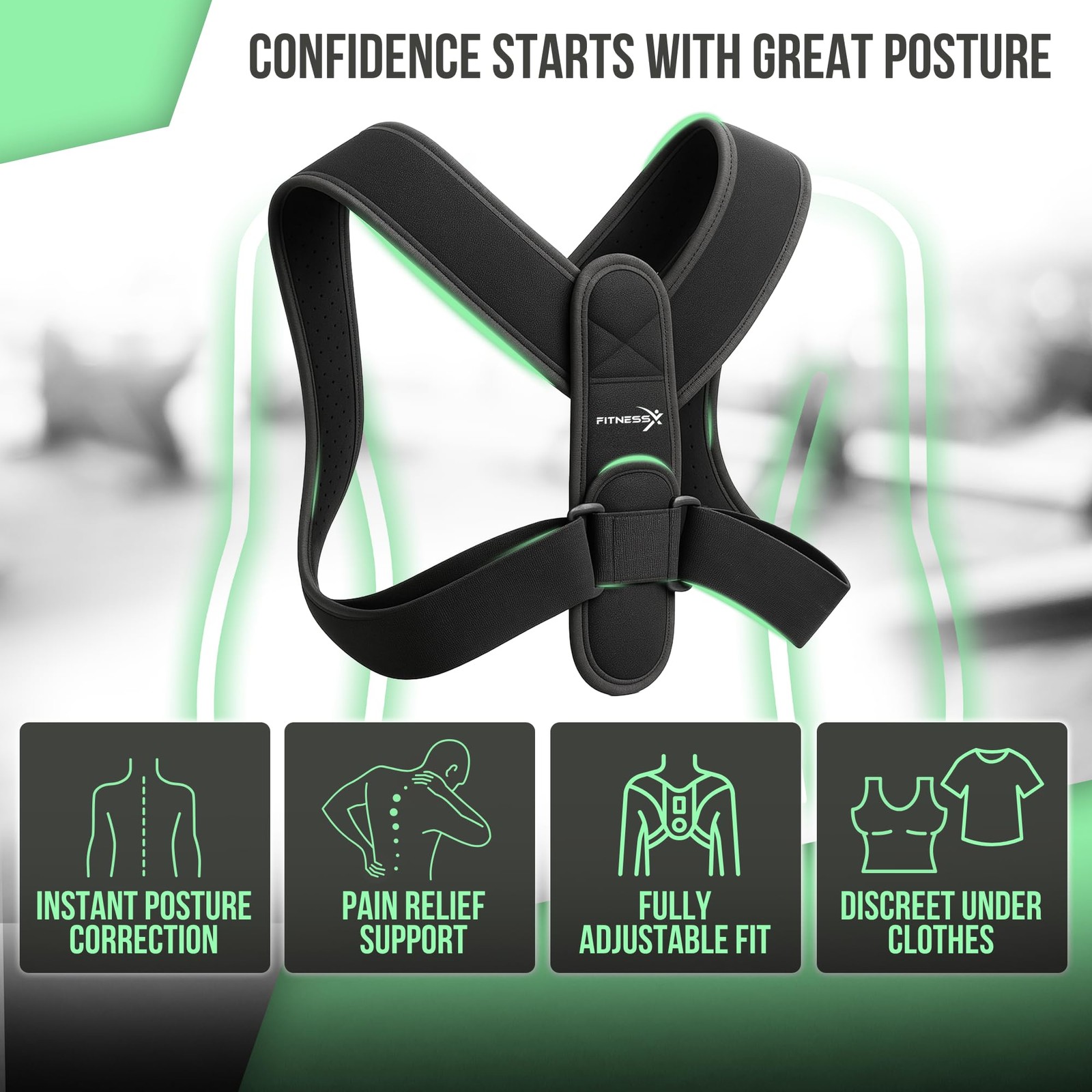 Posture Corrector for and Men – Adjustable Back Brace Posture Corrector & Upp…