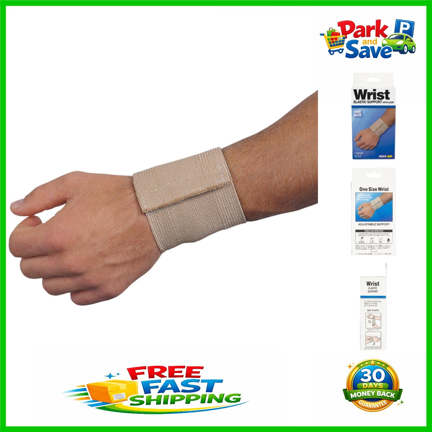 Elastic Wrist Support Wrap for Carpal Tunnel & Arthritis – Adjustable One Size