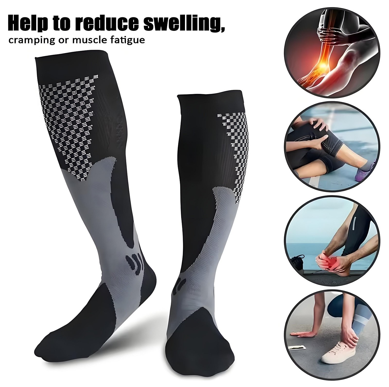 Compression Socks Stockings Knee High Women Men Sports 20-30 mmHG S/M-X/XL USA