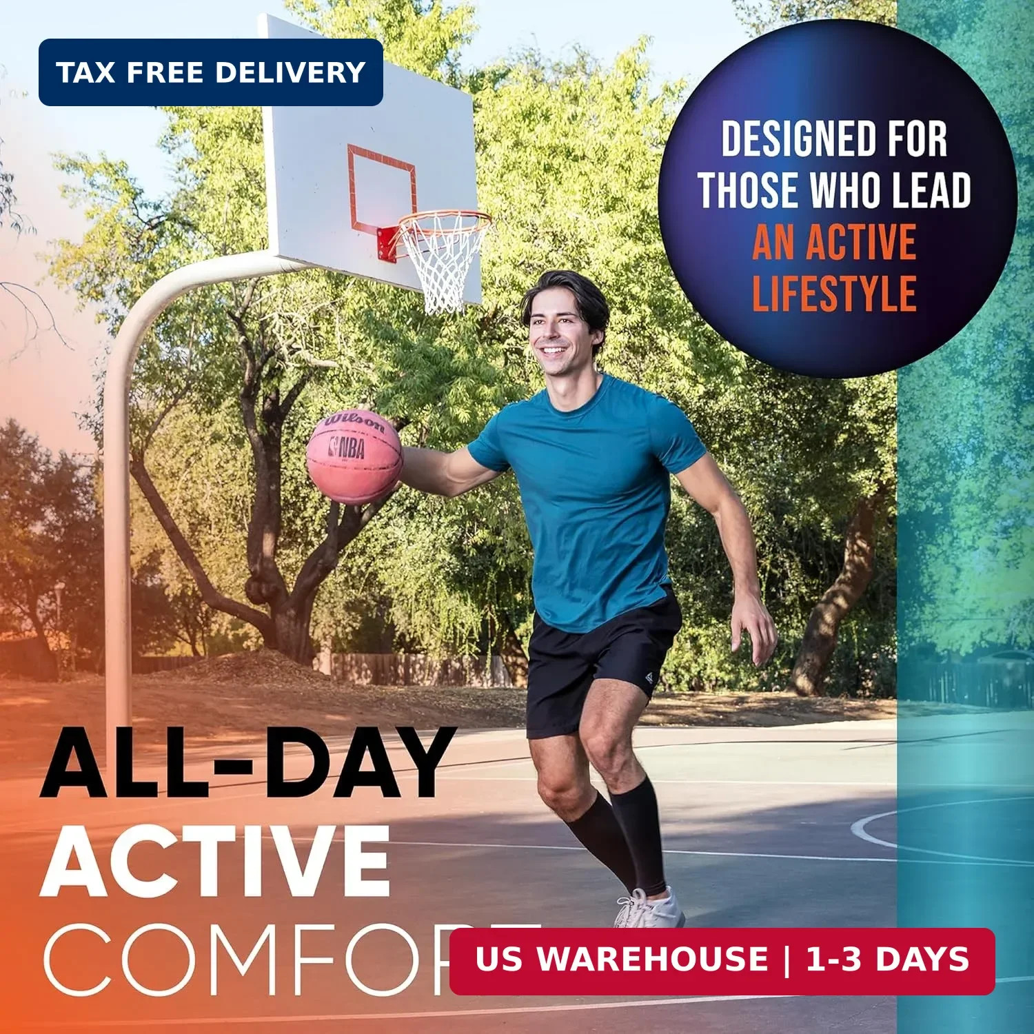 Calf Compression Sleeves for Men and Women – (1 Pair) Footless Compression Socks