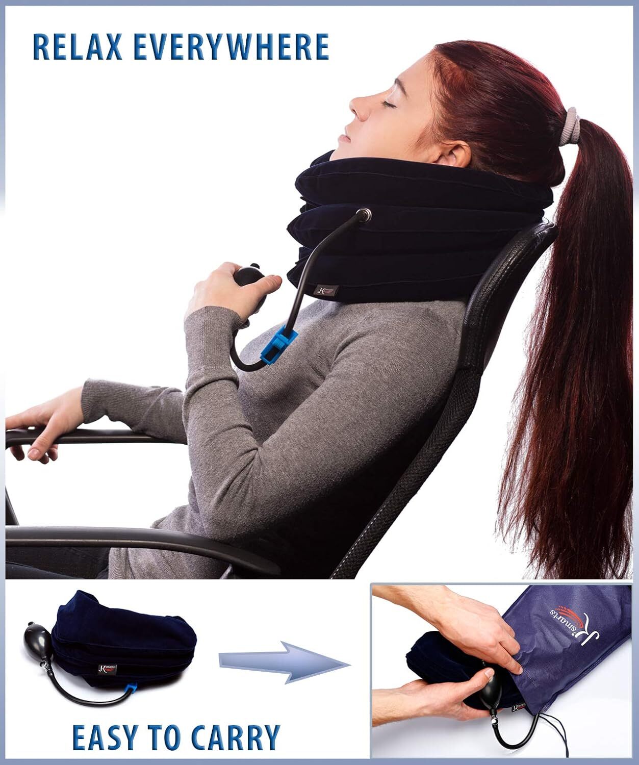 Adjustable Neck Traction Device Inflatable Cervical Pillow For Pain Relief