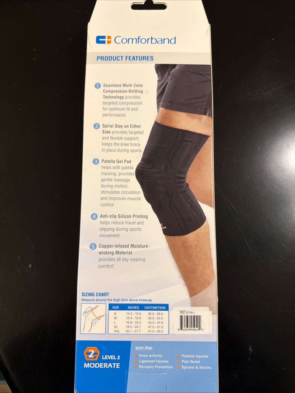 Comforband Adjustable Hinged Knee Brace size Large Dual Side Polycentric Hinges