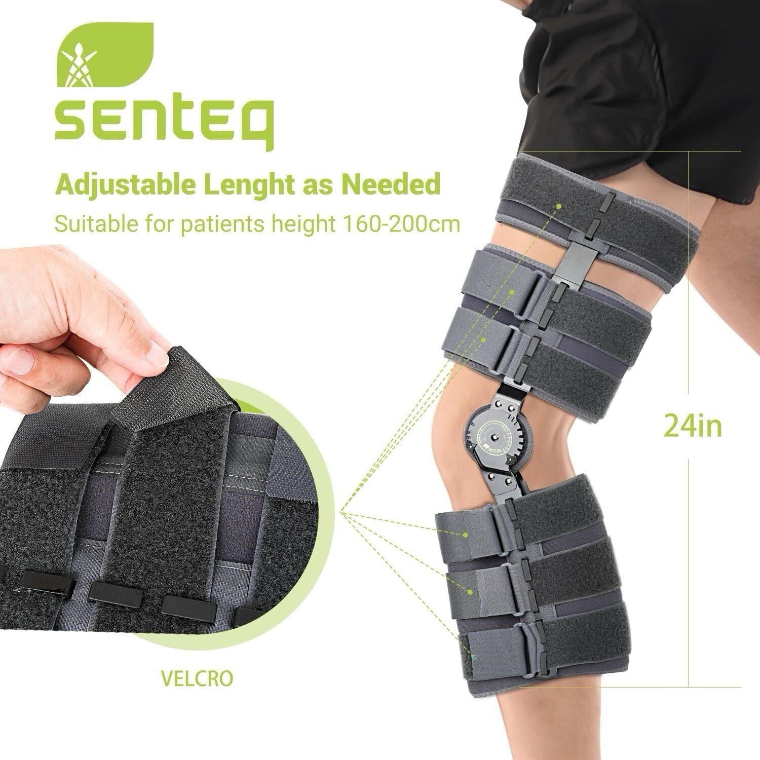 SENTEQ Knee Brace ROM Orthosis Immobilizer Post-op ROM Knee brace/foam