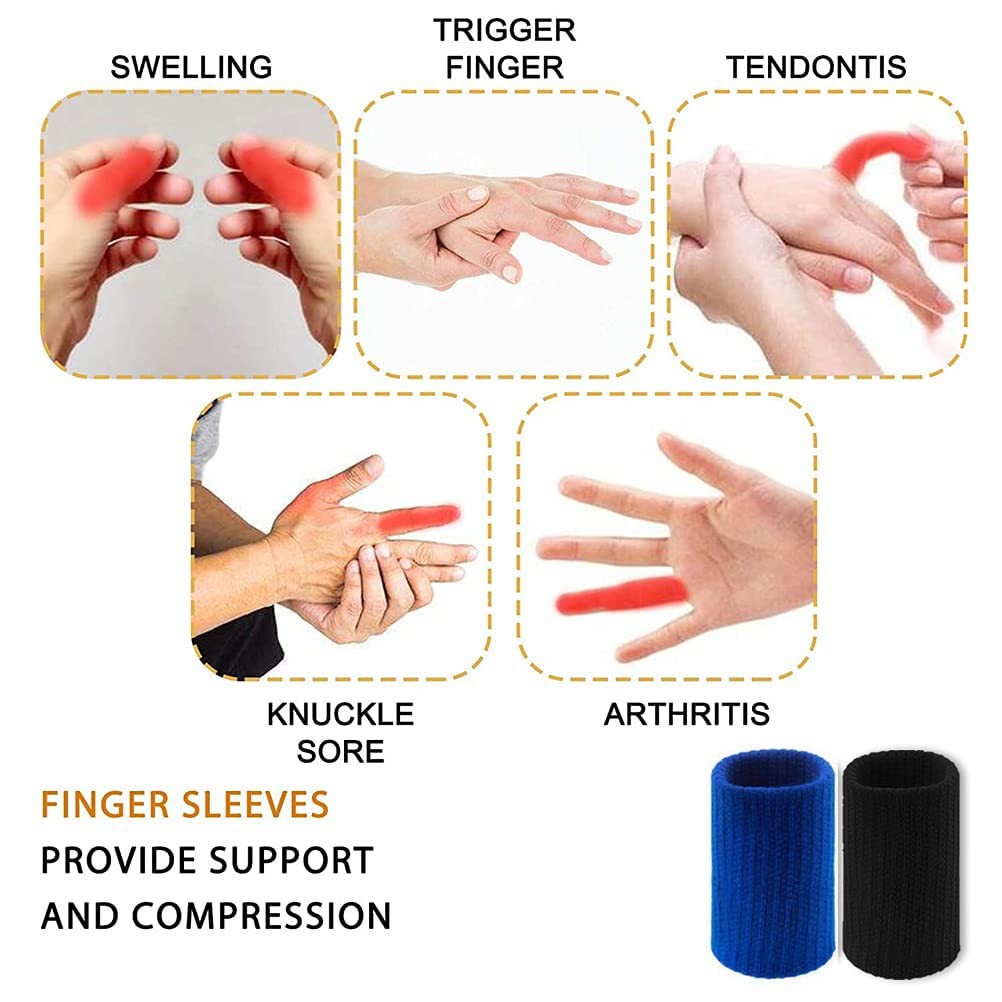 20 Sports Finger Sleeves Breathable Finger Brace Elastic Fingers Support Sleeves