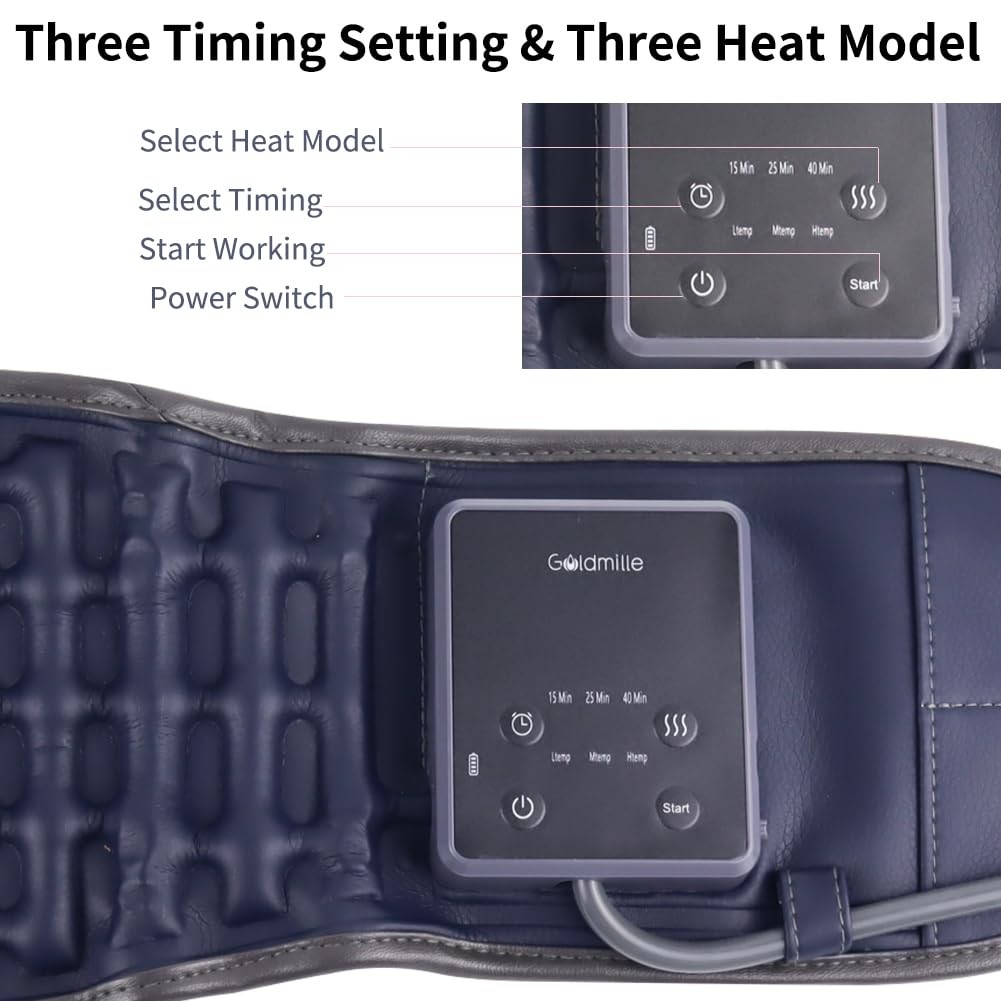 Cordless Heating Decompression Back Belt for Lower Back Pain Relief, Inflatable
